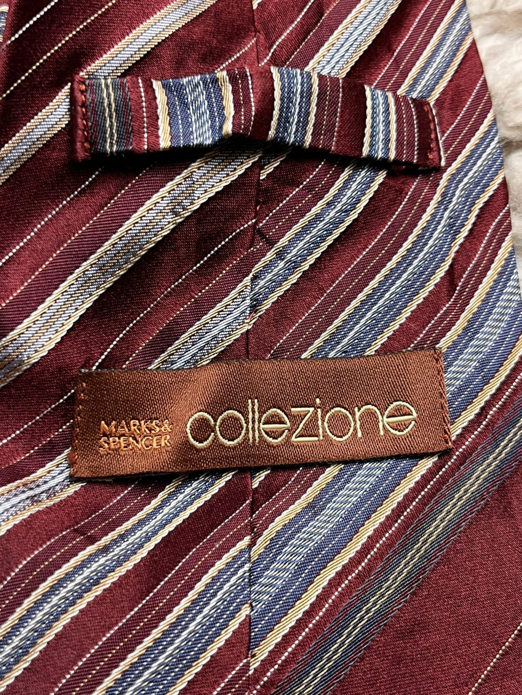 Marks & Spencer Collezione Burgundy Blend Striped TIE