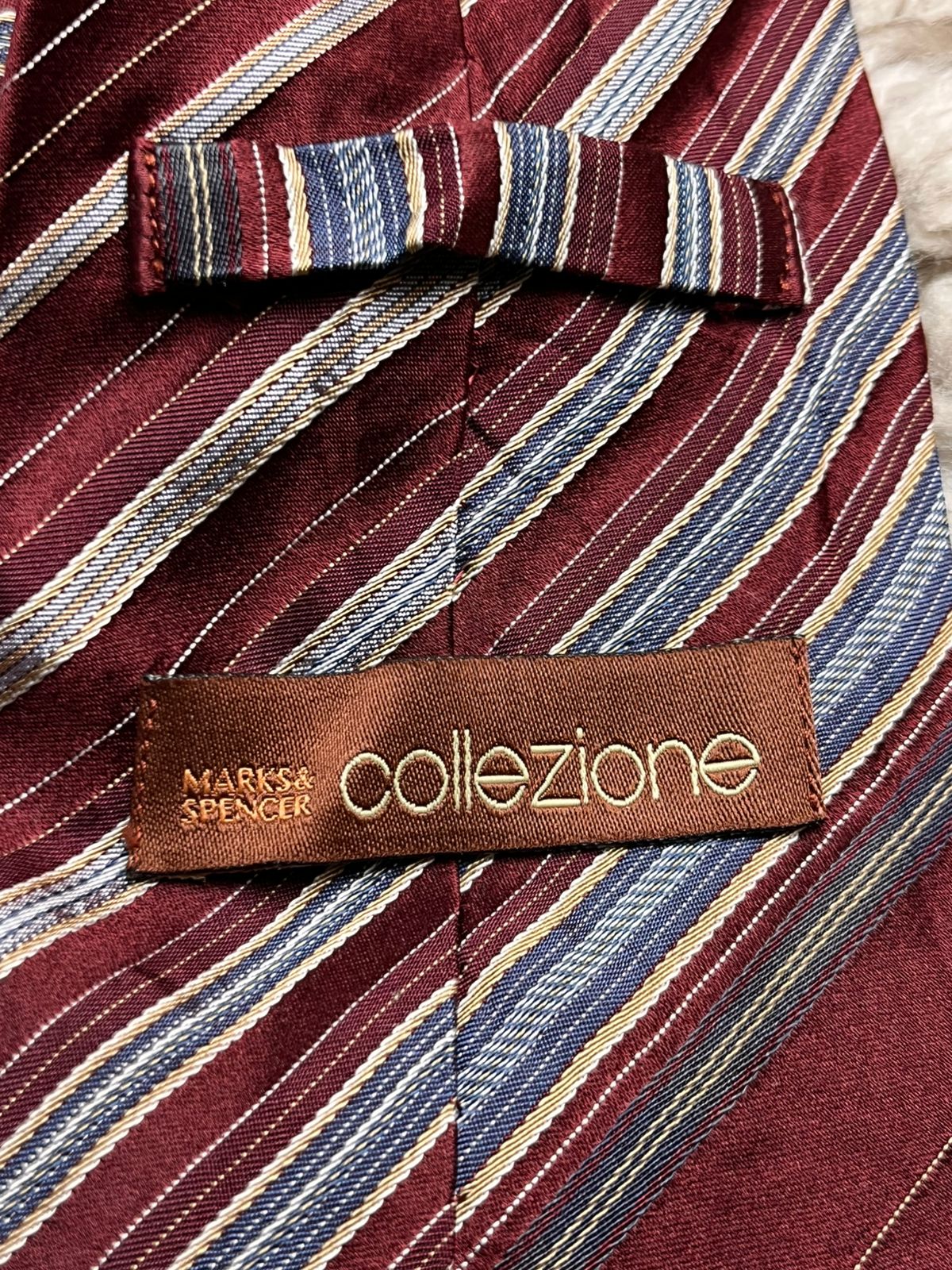 Marks & Spencer Collezione Burgundy Blend Striped TIE