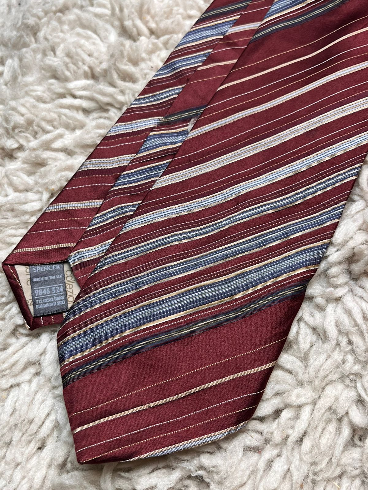 Marks & Spencer Collezione Burgundy Blend Striped TIE