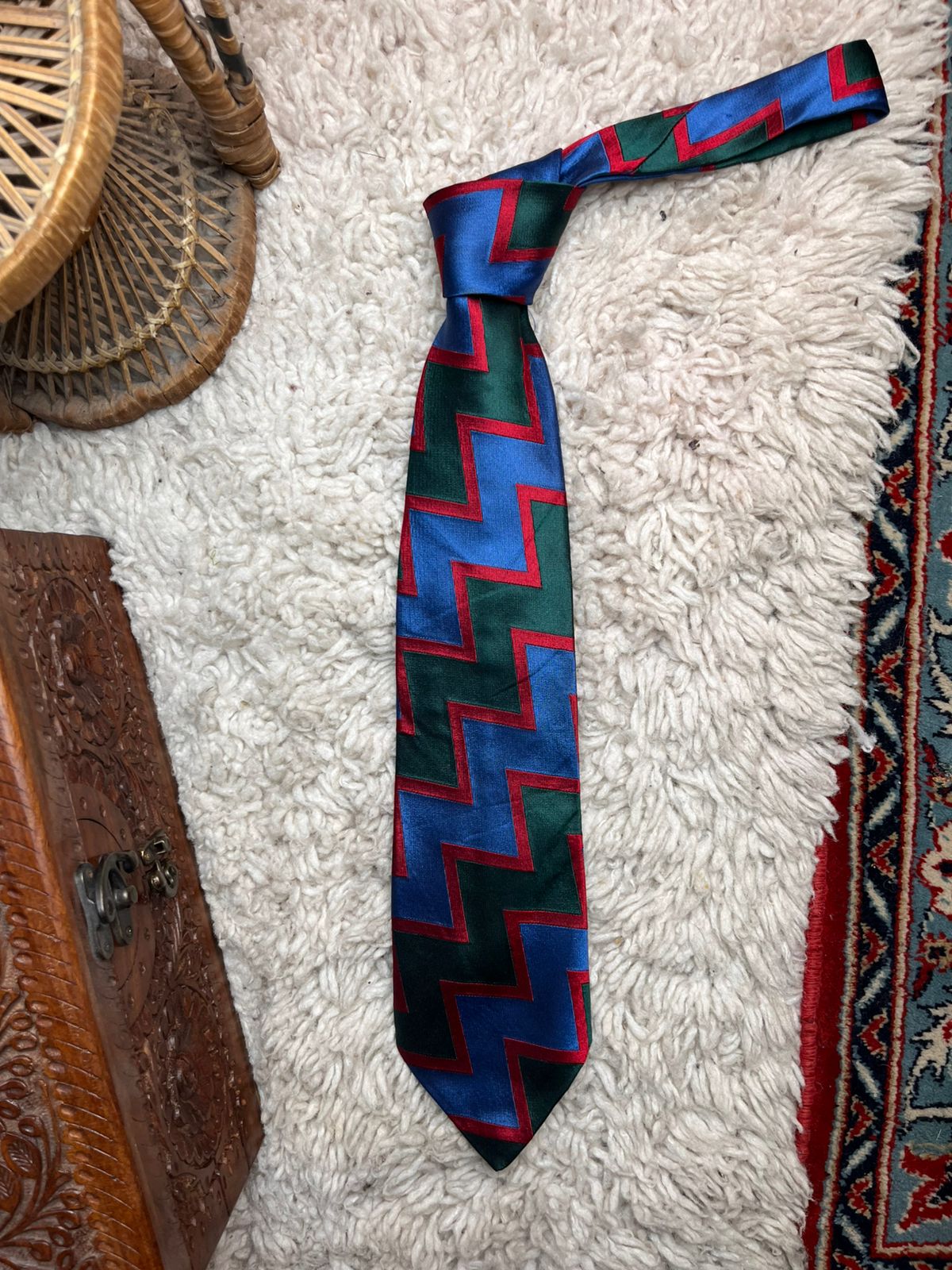 M&C McDade Glasgow Vintage Geometric Zig Zag TIE