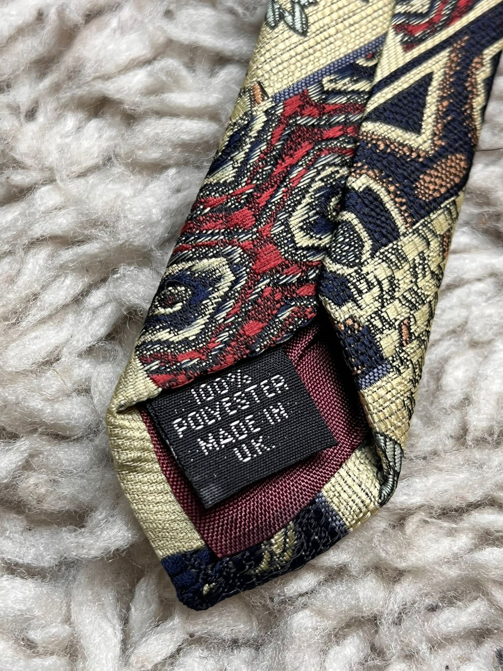 Gino Pompeii Vintage Geometric Diamond Square Pattern TIE