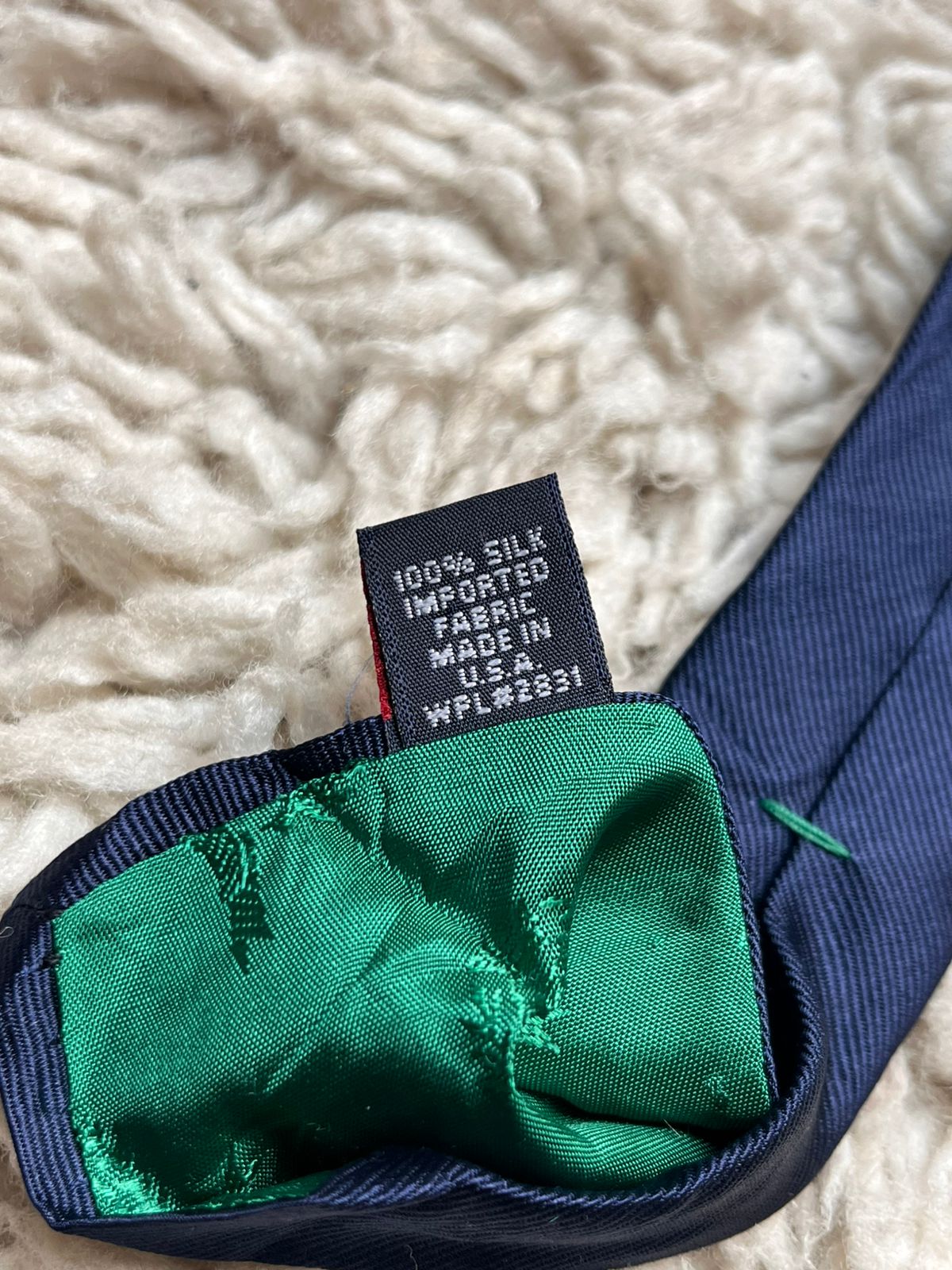 Vintage Tommy Hilfiger Navy Blue & Lime Green Repp Stripe TIEi