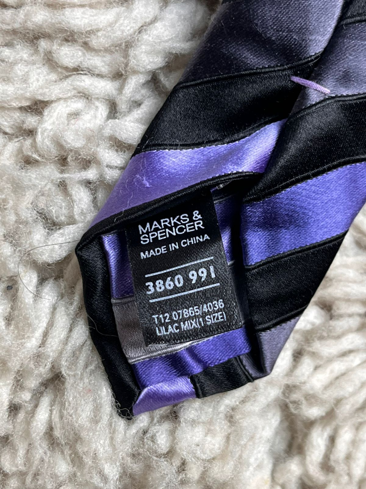 Marks & Spencer Luxury Series Purple & Grey Striped TIE