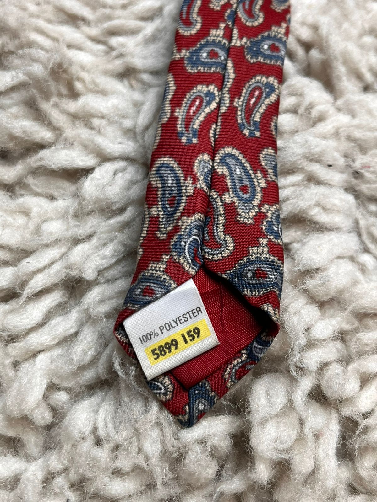 Vintage St Michael Red & Blue Paisley Pattern TIE