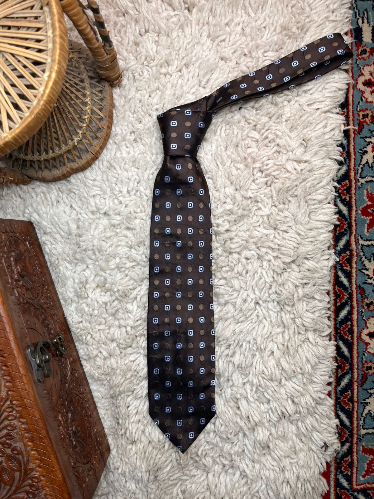 BAUMLER Geometric Medallion Silk TIE