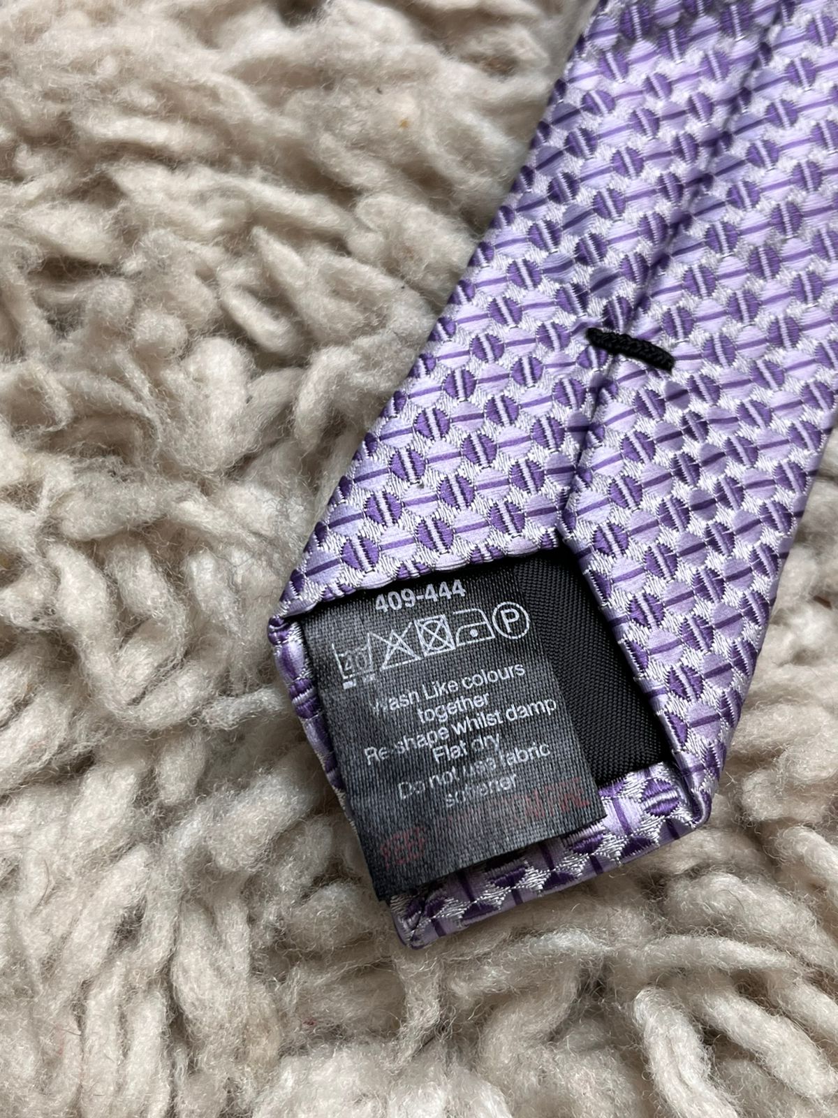 NEXT Lilac Purple Silver Geometric Textured TIE