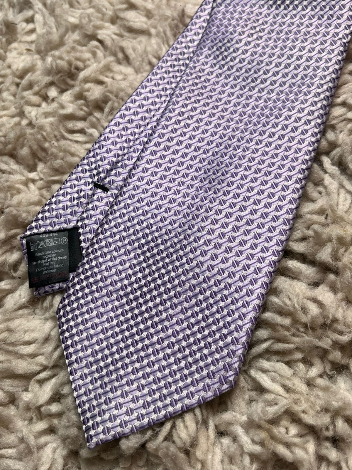 NEXT Lilac Purple Silver Geometric Textured TIE