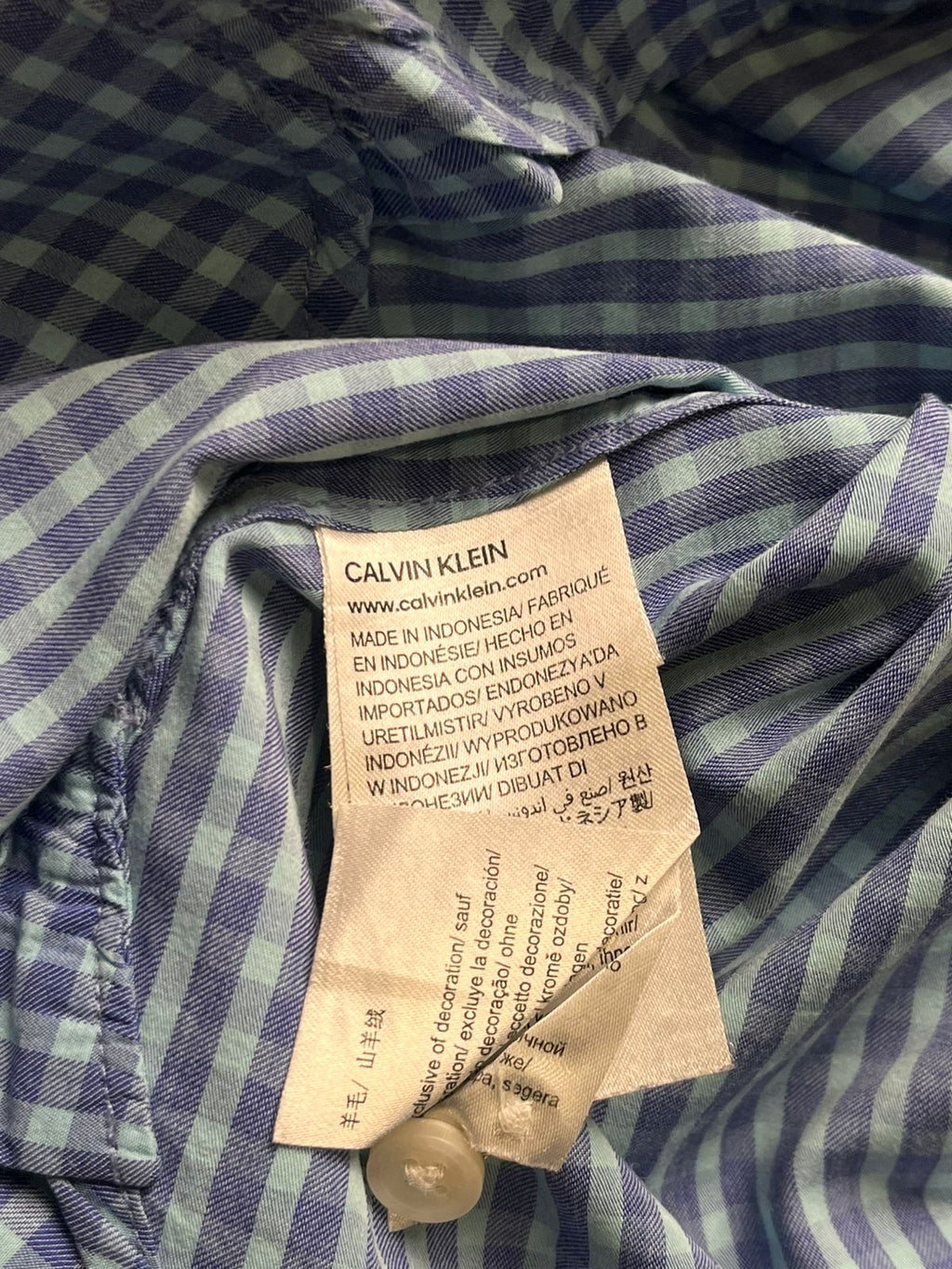Calvin Klein Blue Checkered BUTTON DOWN SHIRT