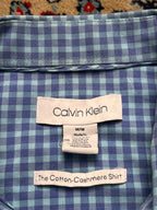 Calvin Klein Blue Checkered BUTTON DOWN SHIRT