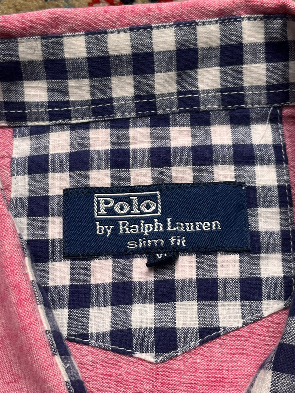 Polo Ralph Lauren Pink LINEN BUTTON DOWN SLIM FIT SHIRT