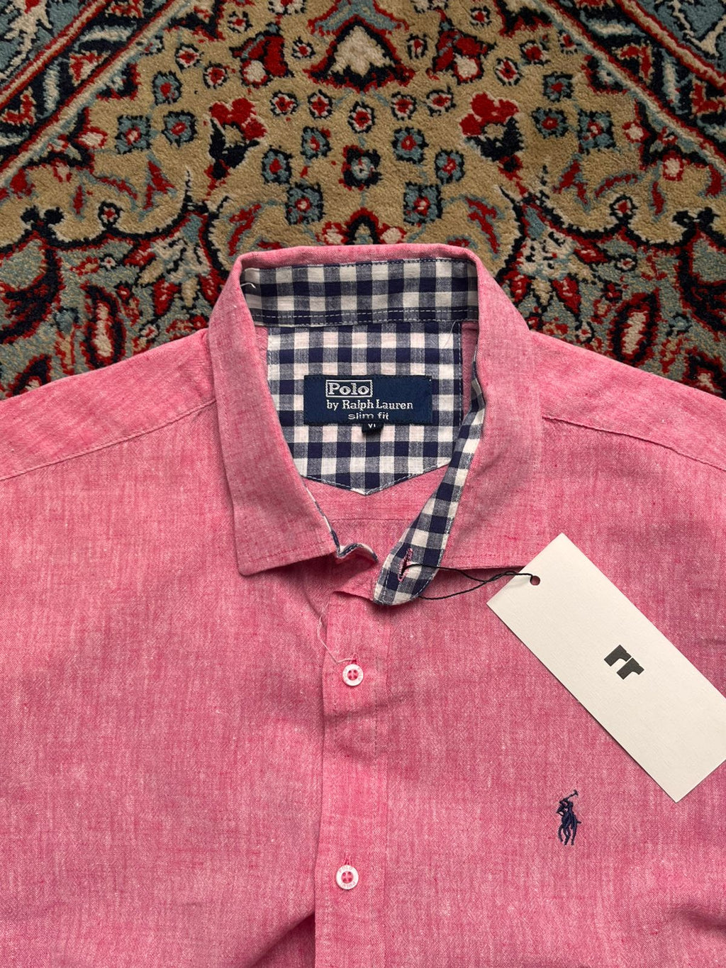 Polo Ralph Lauren Pink LINEN BUTTON DOWN SLIM FIT SHIRT