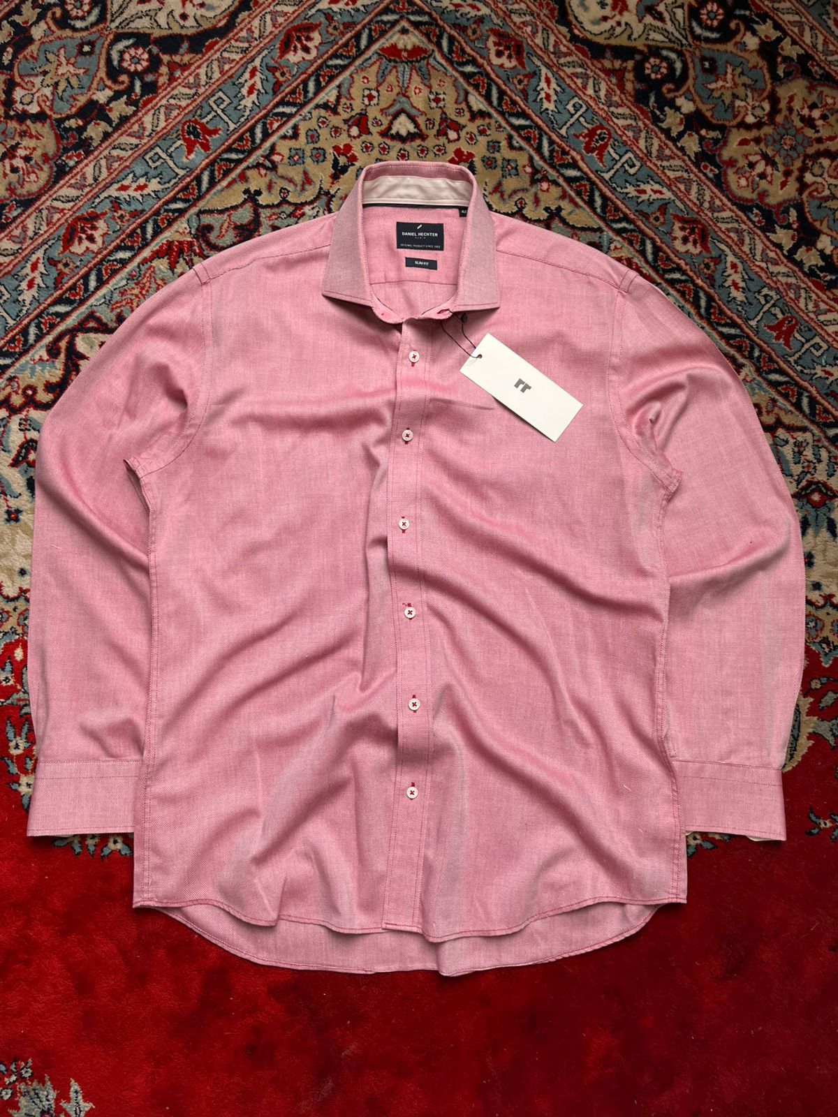 DANIEL HECHTER TEXTURED BUTTON DOWN Linen Slim Fit Shirt