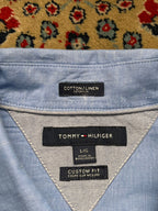 Tommy Hilfiger Custom Fit COTTON/LINEN BLEND Button Down Shirt