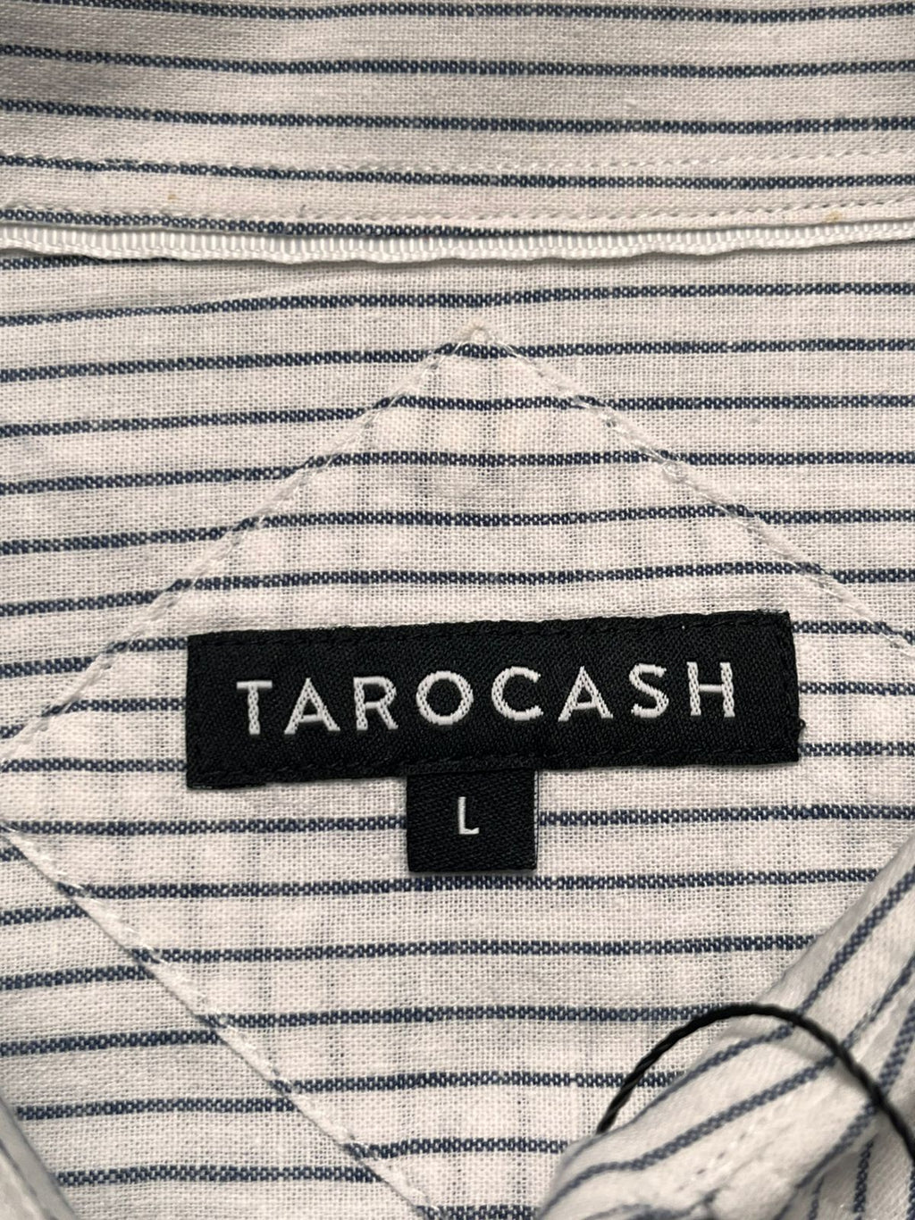 TAROCASH Linen Blend Striped Button Down Shirt