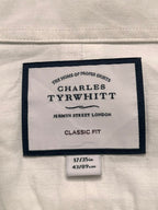 Charles Tyrwhitt White Herringbone FORMAL Shirt