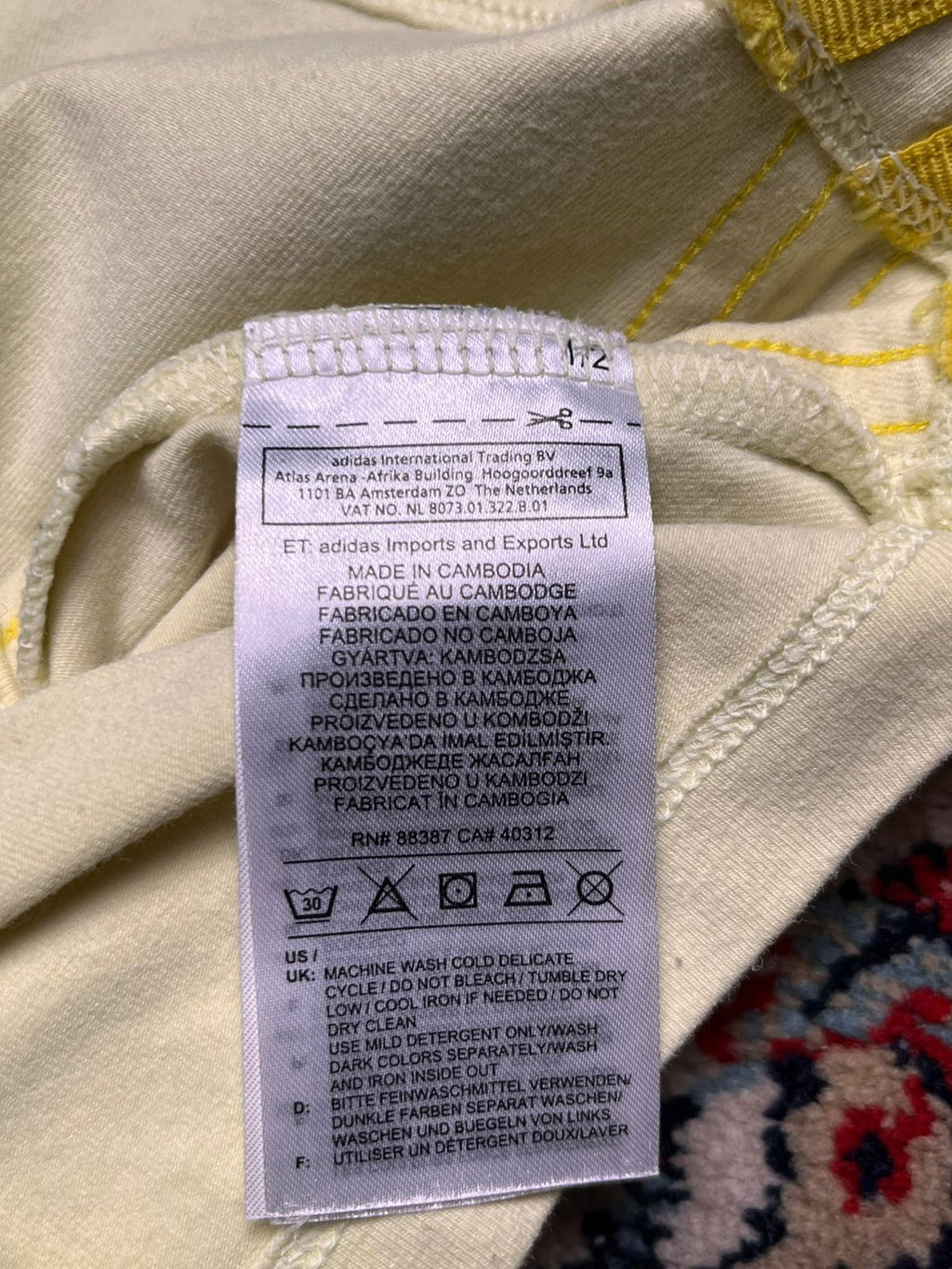 ADIDAS Originals Pale Yellow 3-Stripe Crop Top