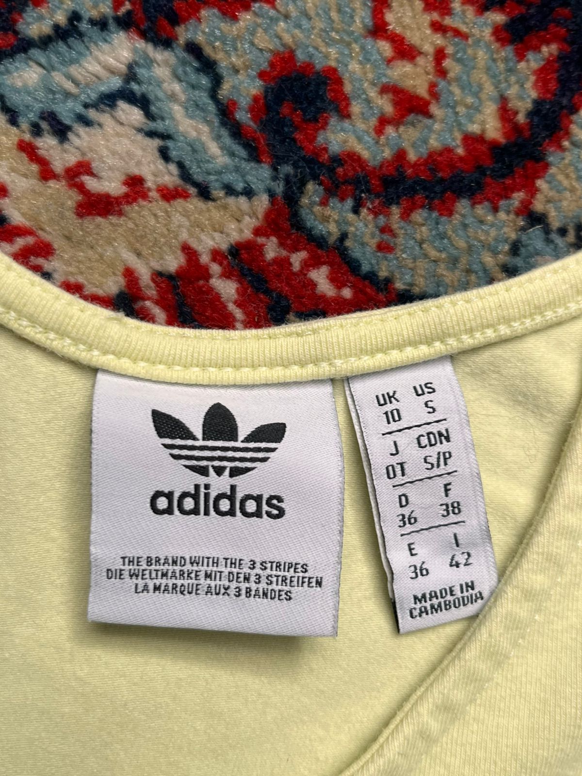 ADIDAS Originals Pale Yellow 3-Stripe Crop Top
