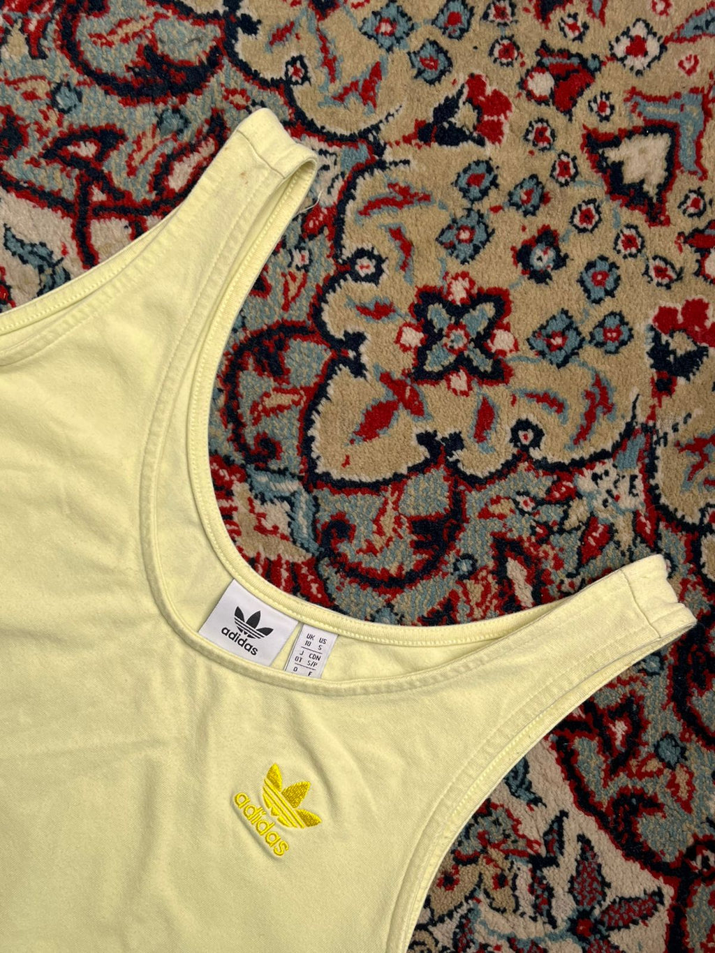 ADIDAS Originals Pale Yellow 3-Stripe Crop Top