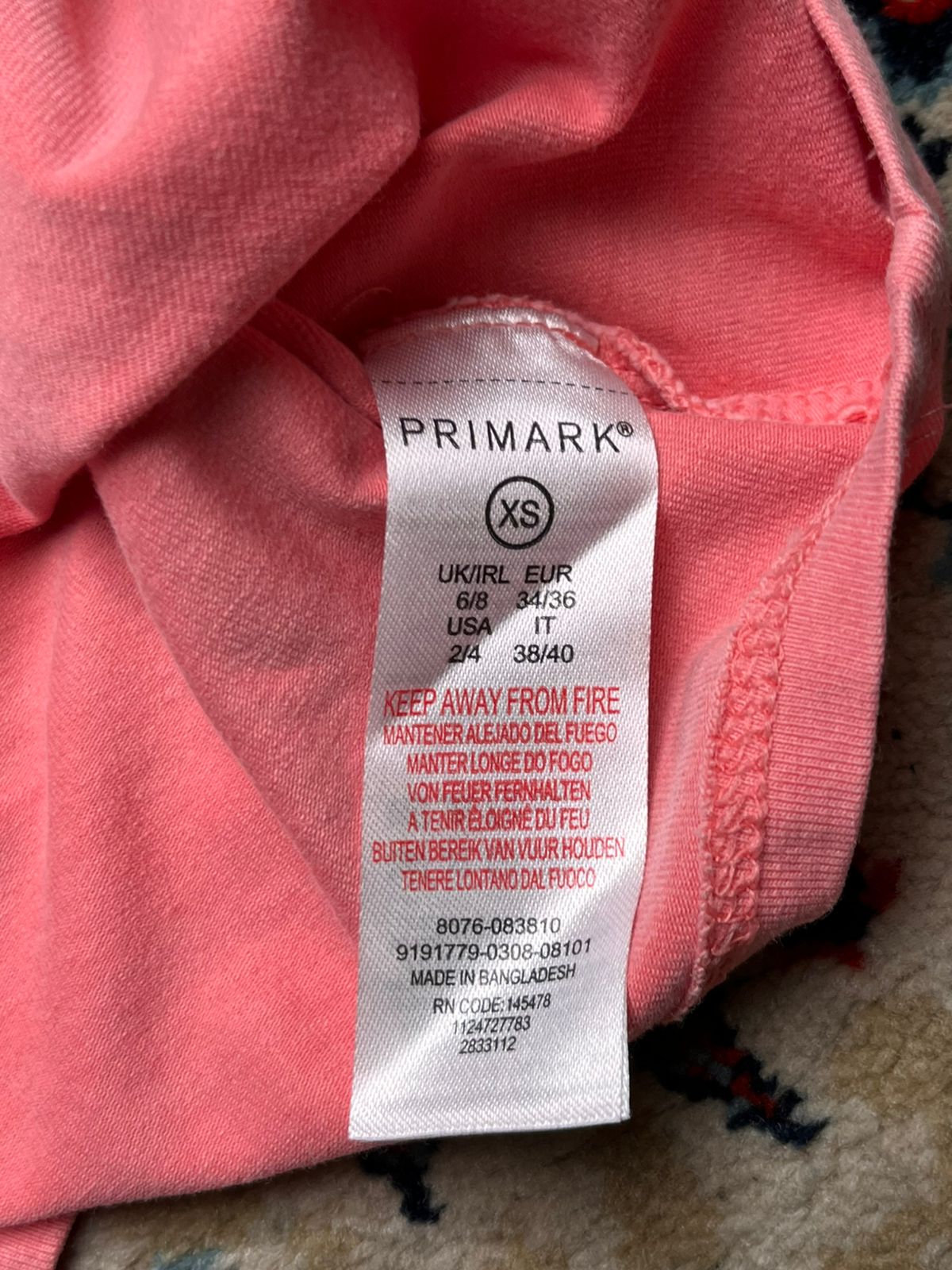 PRIMARK Pink Tie Front Crop Top