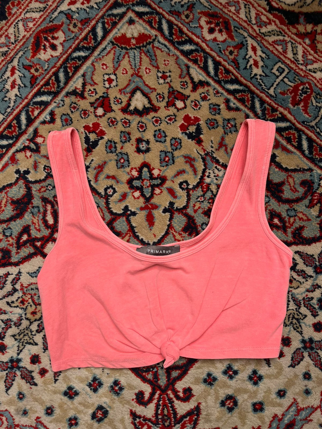 PRIMARK Pink Tie Front Crop Top