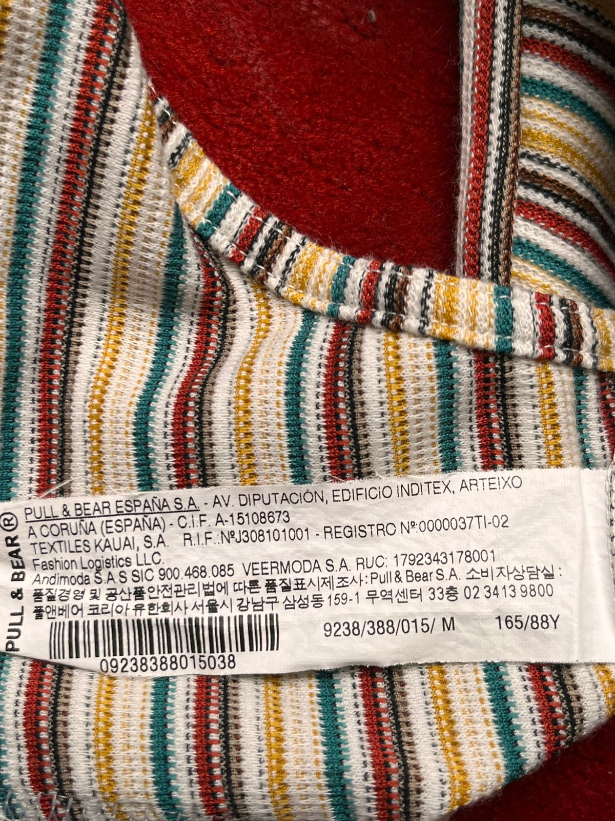 PULL&BEAR Striped Front Tie Crop Top