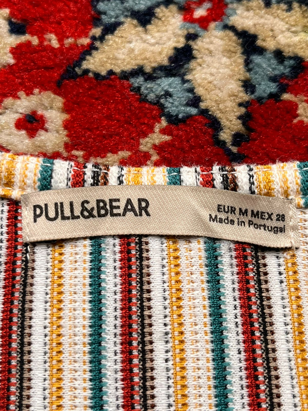 PULL&BEAR Striped Front Tie Crop Top