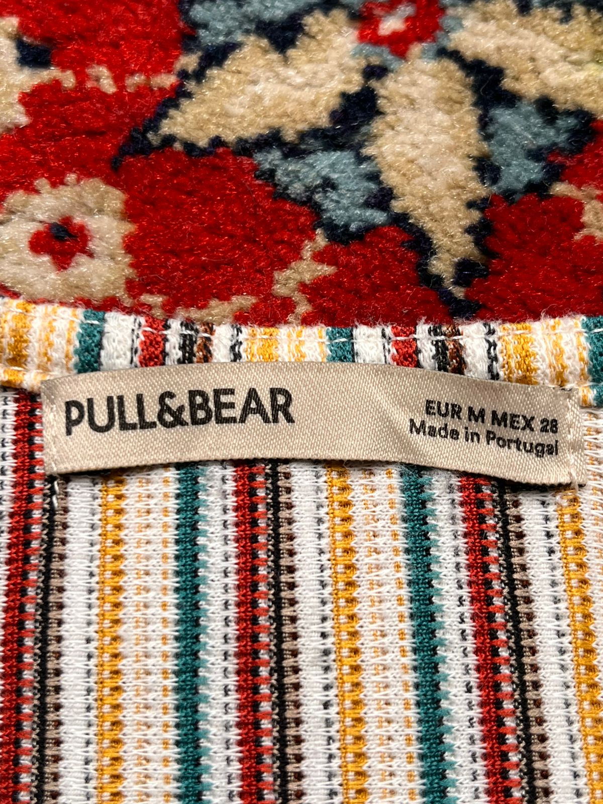 PULL&BEAR Striped Front Tie Crop Top