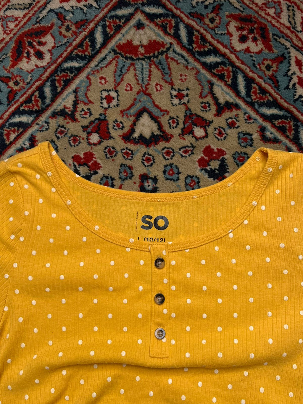 SO Ribbed Knit Polka Dot Shirt