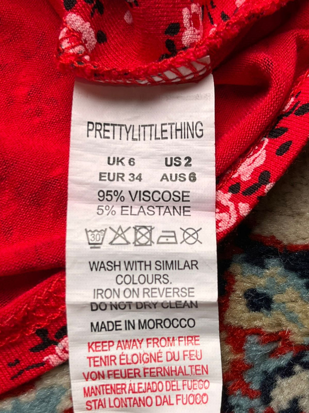 PrettyLittleThing Red Floral Cami Top