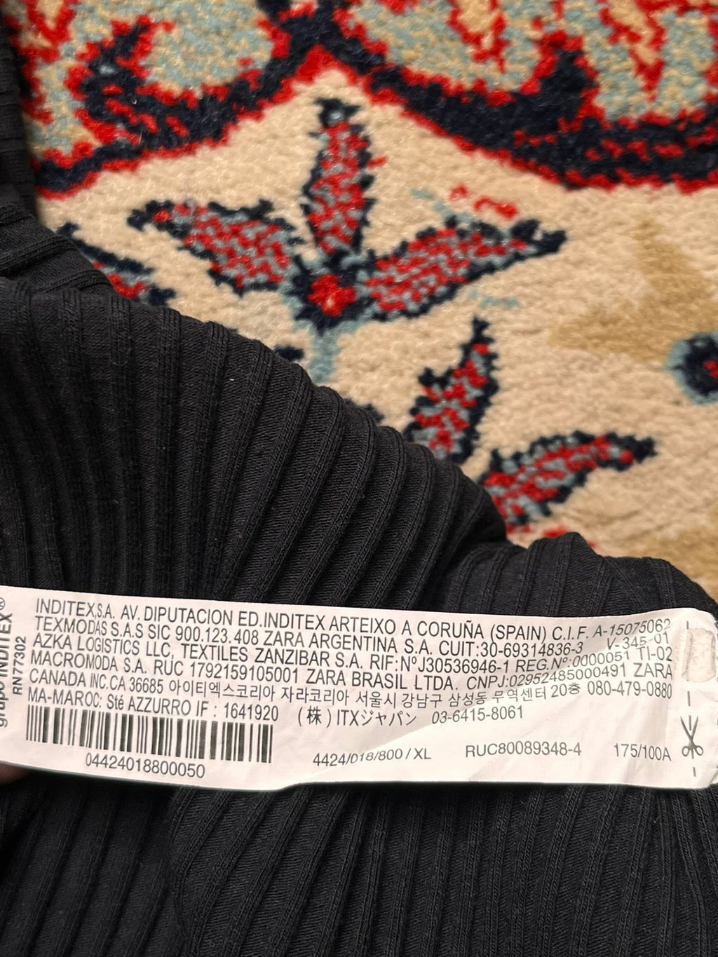 ZARA Ribbed Scoop Neck Solid Black Tank Top