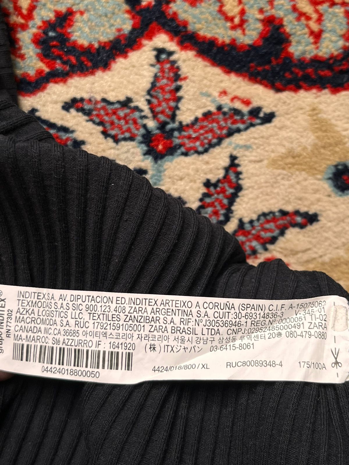 ZARA Ribbed Scoop Neck Solid Black Tank Top