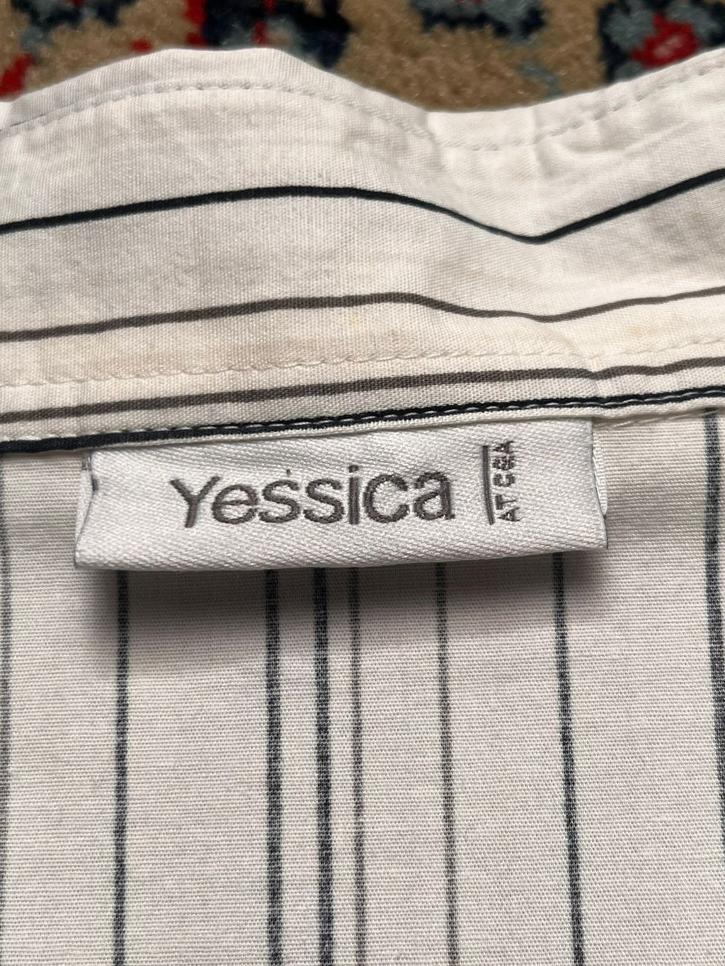 Yessica AT C&A Striped V-Neck Button Up Blouse