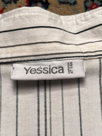 Yessica AT C&A Striped V-Neck Button Up Blouse