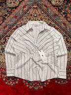 Yessica AT C&A Striped V-Neck Button Up Blouse