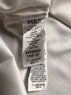 M&S LUXURY White Cotton Button Down FORMAL Shirt