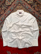 M&S LUXURY White Cotton Button Down FORMAL Shirt