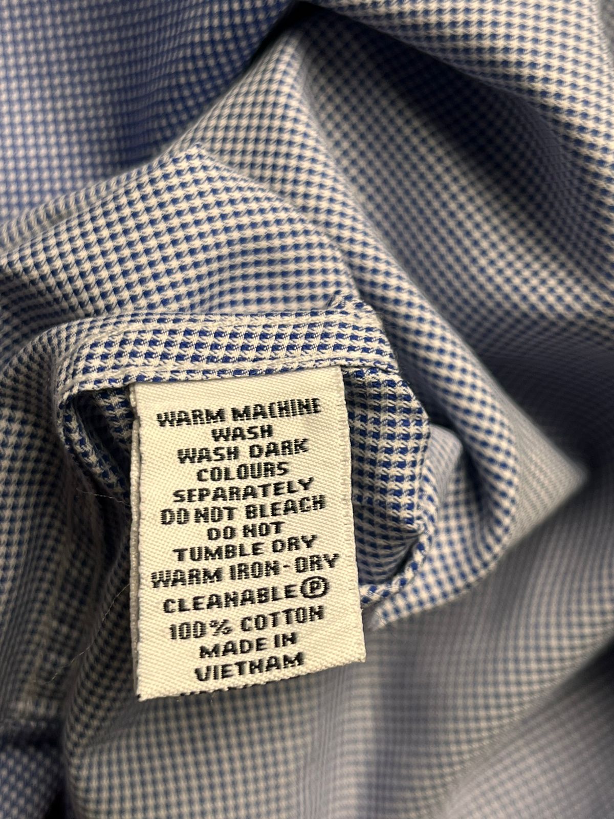JEFF BANKS SLIM FIT MICRO CHECK COTTON BUTTON DOWN SHIRT