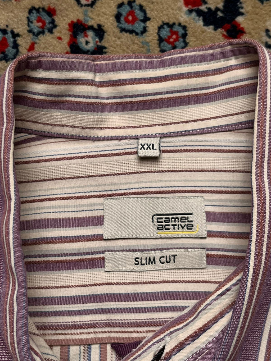 Camel Active Slim Cut Multi-Color Vertical Striped Button Down Shirt