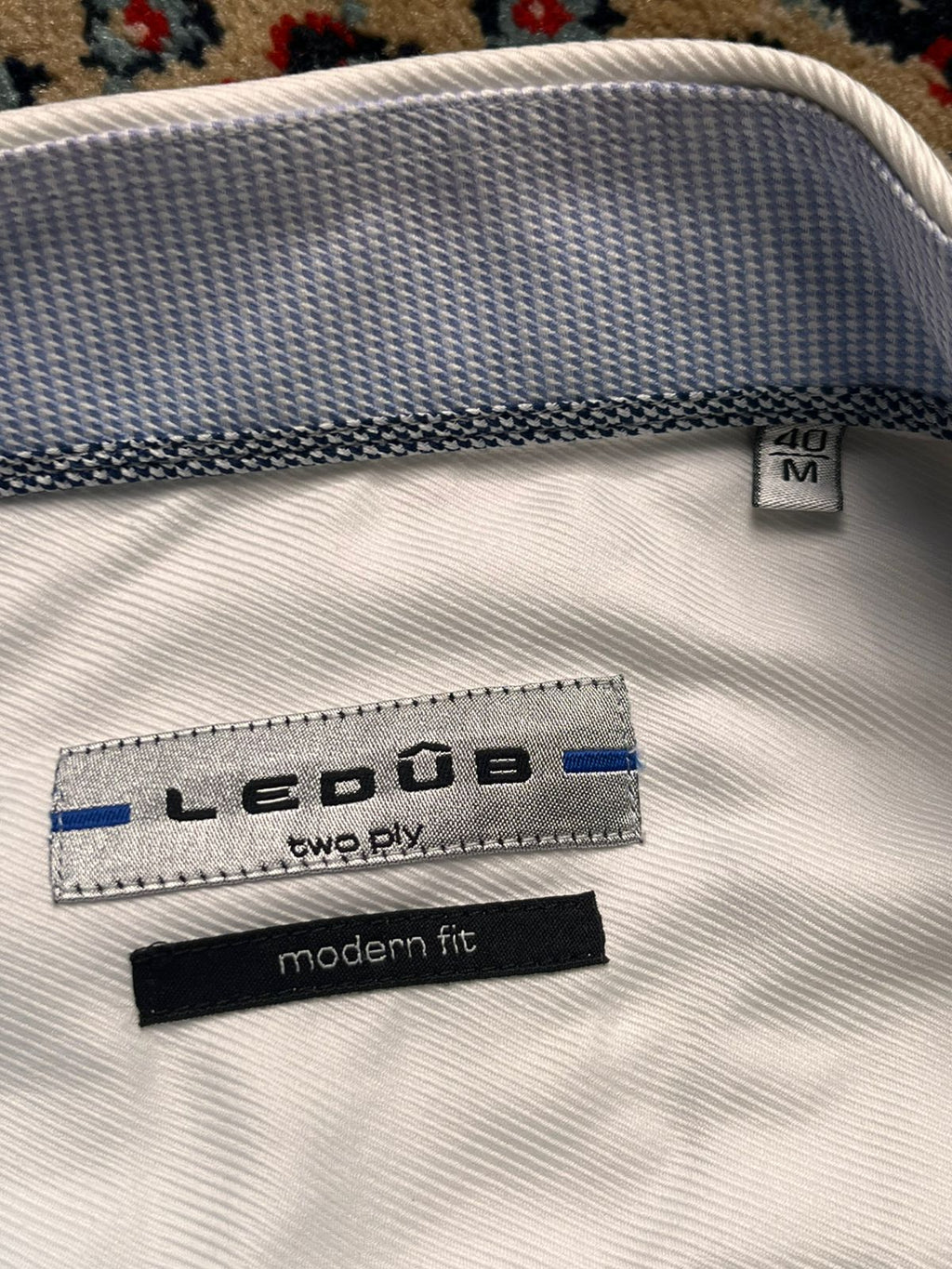 Ledûb Modern Fit White Button Down Shirt