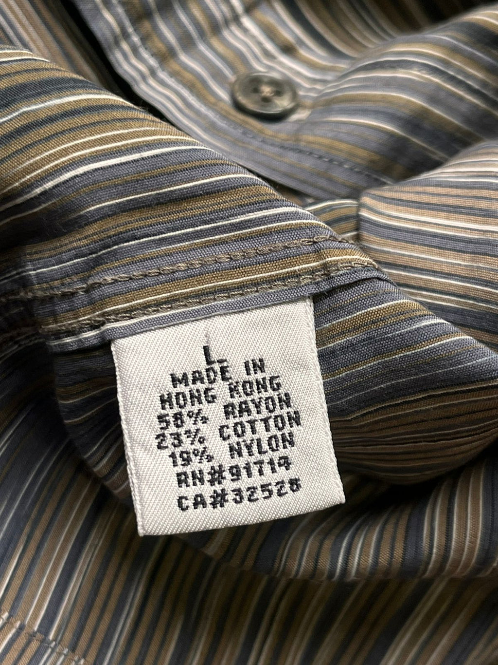 Armani Exchange Striped Rayon Button Down Shirt