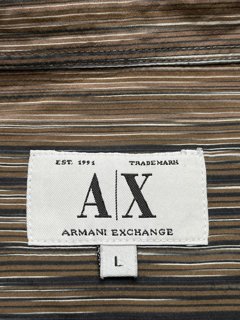 Armani Exchange Striped Rayon Button Down Shirt