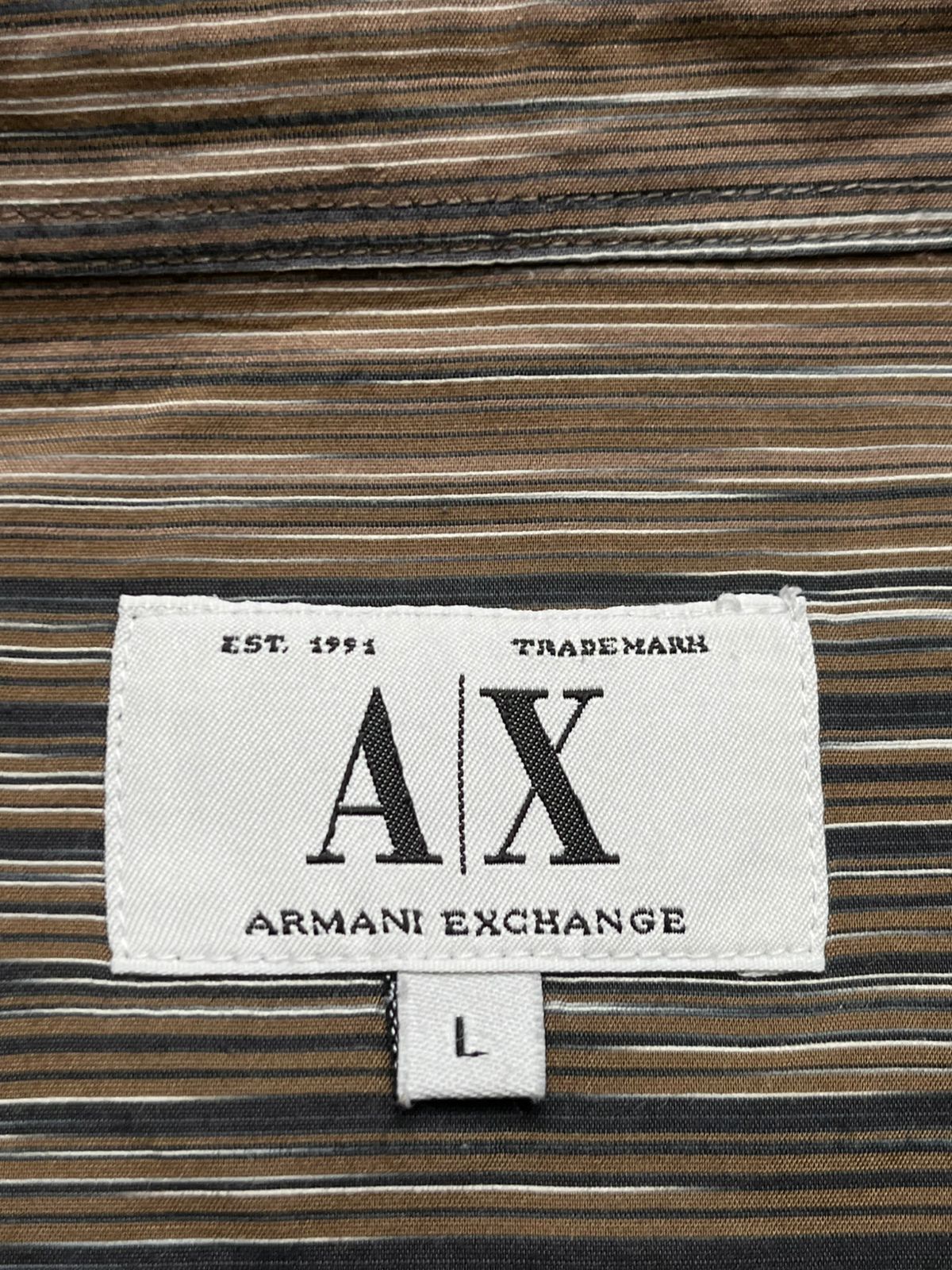 Armani Exchange Striped Rayon Button Down Shirt