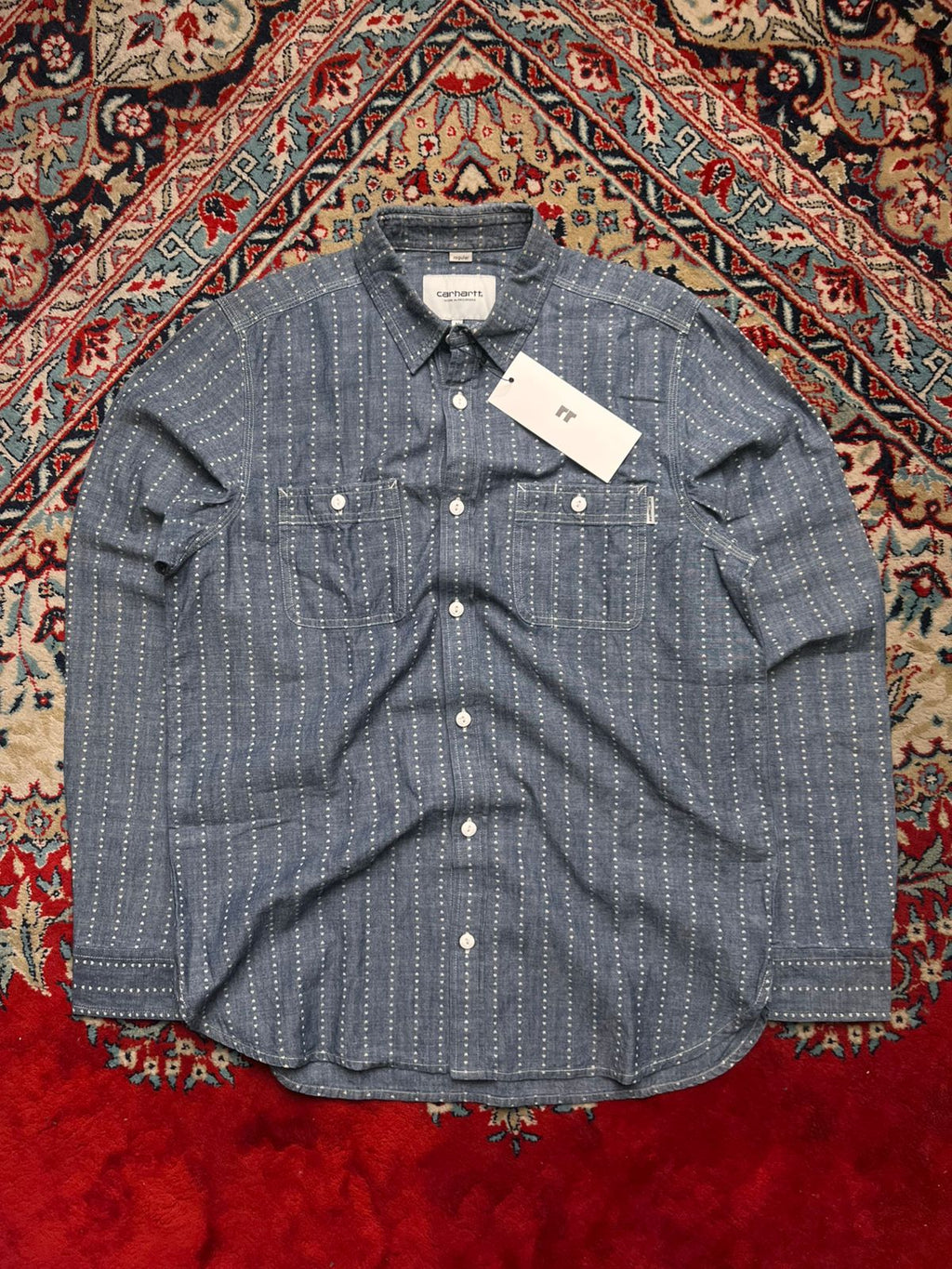 Carhartt WIP Hobbs Heart Stripe Cotton Button Down Shirt