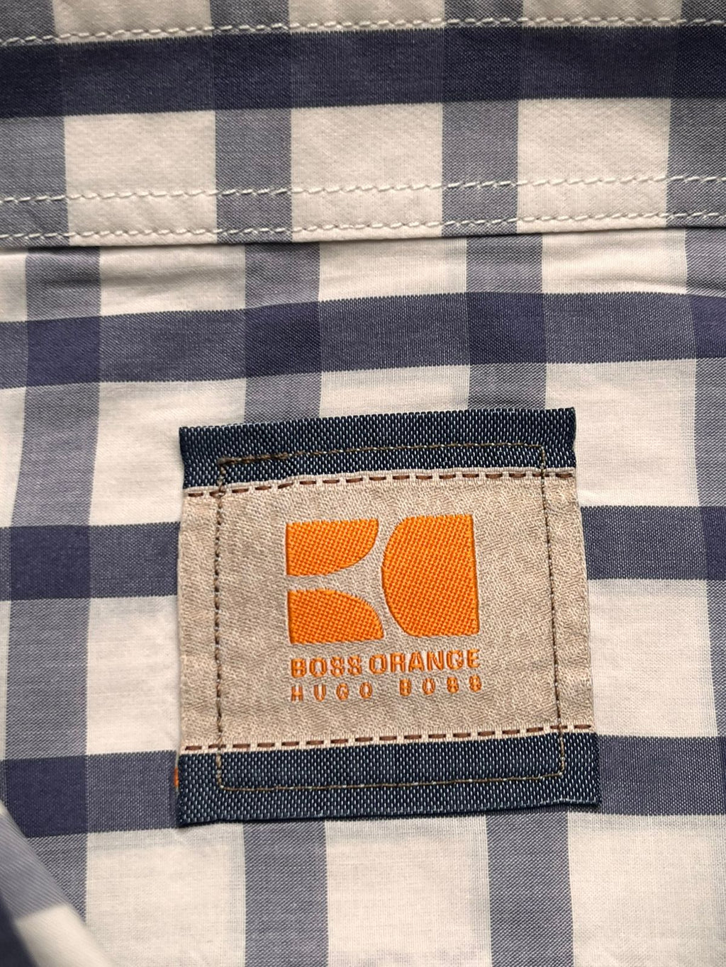 HUGO BOSS Orange Gingham CHECK Button Down Shirt