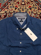 TOMMY HILFIGER Slim Fit Blue Geometric Button Down Shirt