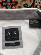 Armani Exchange Regular Fit White Textured Button Down SHIRT