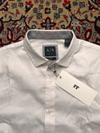 Armani Exchange Regular Fit White Textured Button Down SHIRT