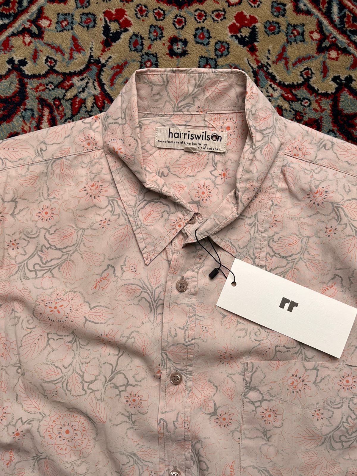 Harris Wilson Pink Floral Paisley Print Button Down Shirt