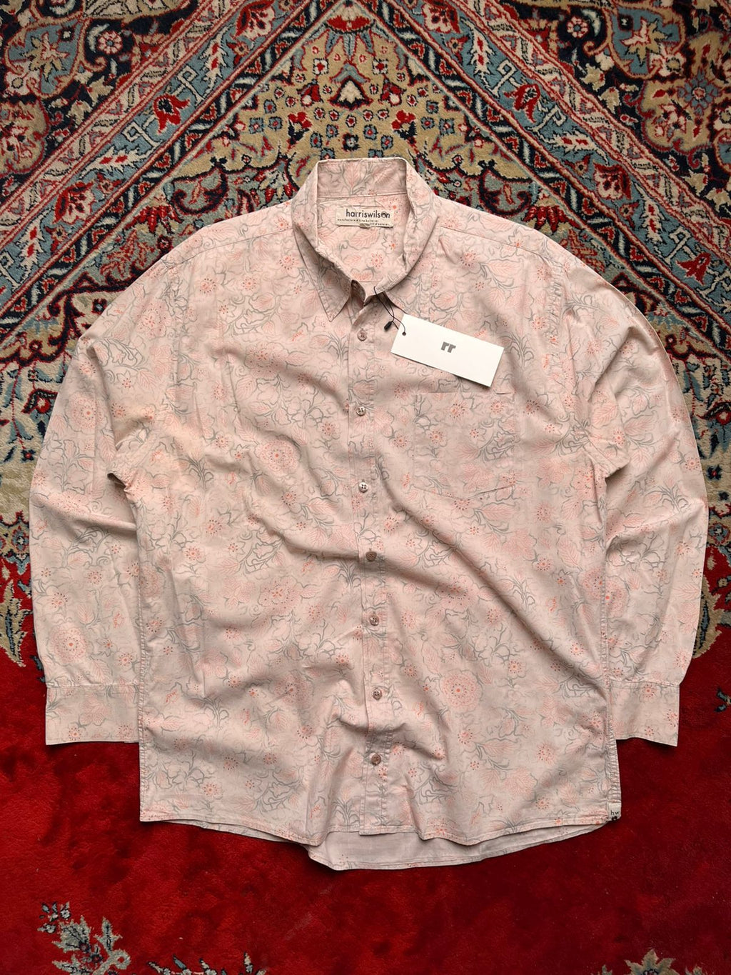 Harris Wilson Pink Floral Paisley Print Button Down Shirt