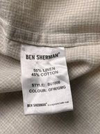 BEN SHERMAN Linen/Cotton Blend Micro Check Button Down Shirt